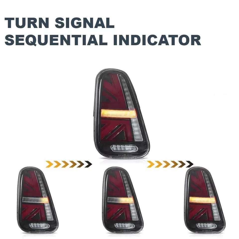 FOR MINI COOPER S R50 R52 R53 UNION JACK TAIL LIGHTS LAMP W/ANIMATION 2001-2006