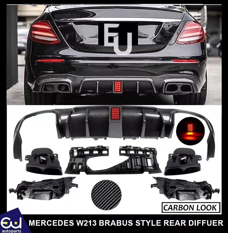 FOR MERCEDES BENZ E CLASS W213 AMG C63 REAR BUMPER DIFFUSER AMG F1 LIGTH  STYLE