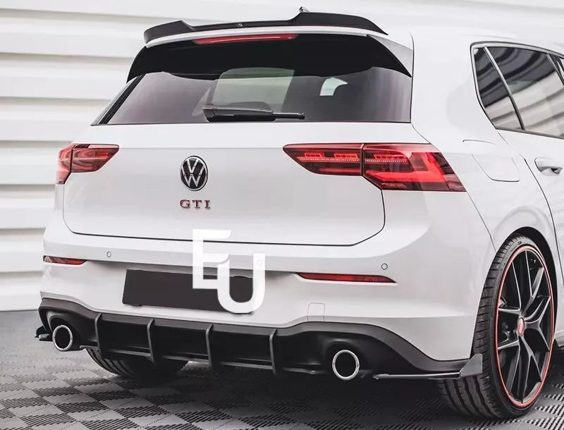 FOR VW GOLF MK8 GTI GTD GTE REAR GLOSS BLACK VALANCE DIFFUSER SPOILER BODY KIT