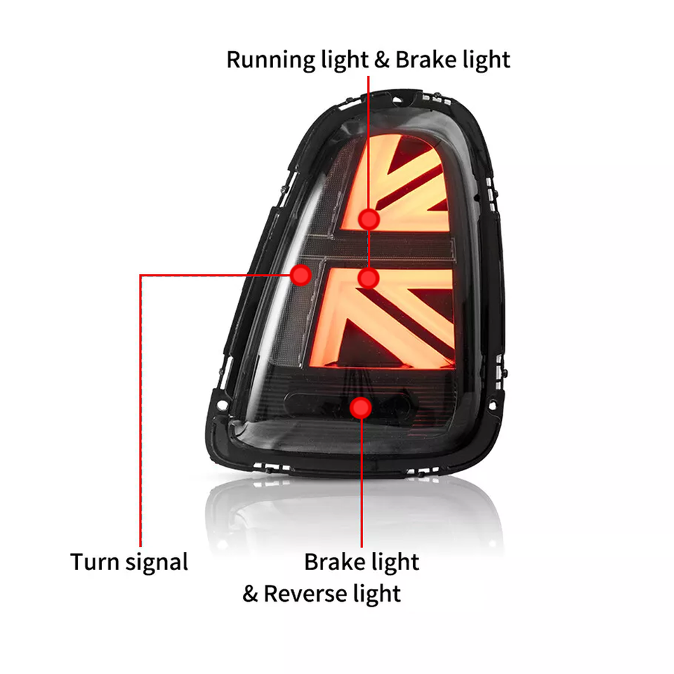 SMOKED FULL LED REAR LIGHTS FOR MINI COOPER R56 R57 R58 2007–2013 BRAKE LIGHTS