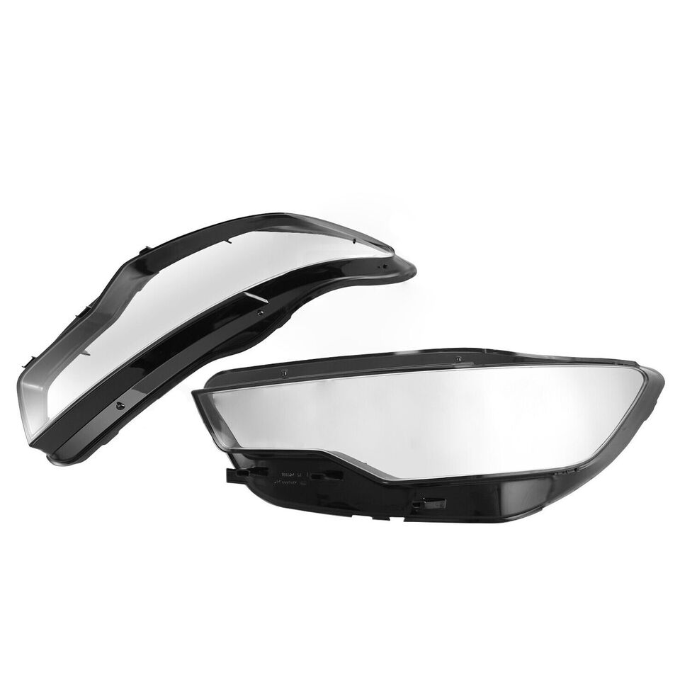 PAIR HEADLIGHT LENS COVER HEADLAMP SHELL LAMP SHADE FOR AUDI A6 C7 2011-2014
