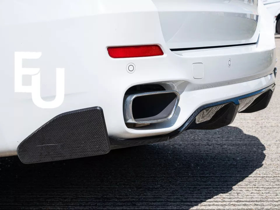 FOR BMW X5 F15 M SPORT REAR DIFFUSER LIP SPLITTER VALANCE CARBON LOOK 2013-2018