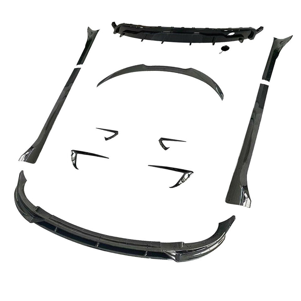 FOR TESLA MODEL Y BODYKIT BODY KIT FRONT LIP DIFFUSER SIDE SKIRT GLOSS BLACK 21+