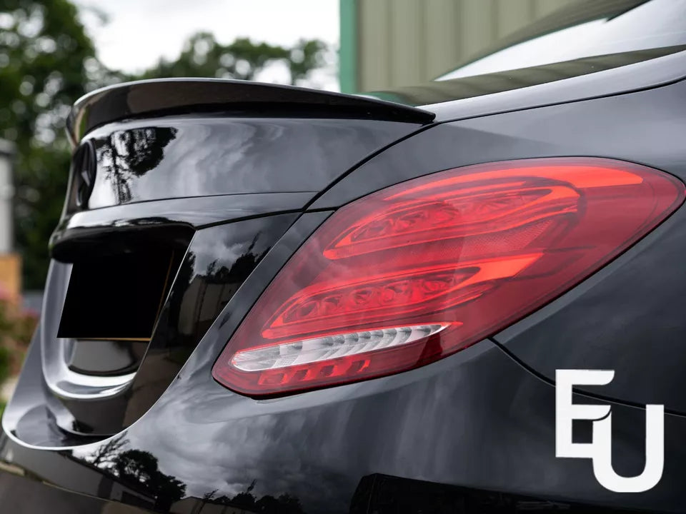 REAR TRUNK BOOT SPOILER LIP FOR MERCEDES BENZ W205 C CLASS ABS GLOSS BLACK