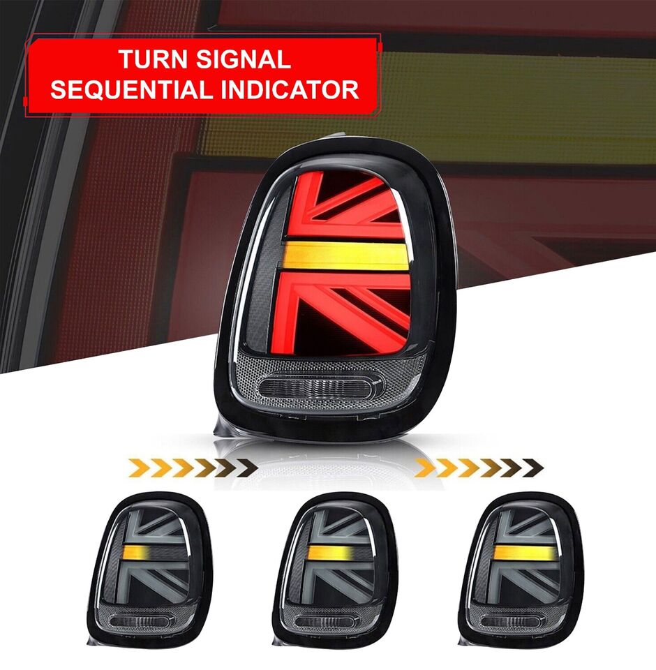 PAIR LED TAIL LIGHTS FOR MINI COOPER F55 F56 F57 2014-2022 UNION JACK REAR LAMP