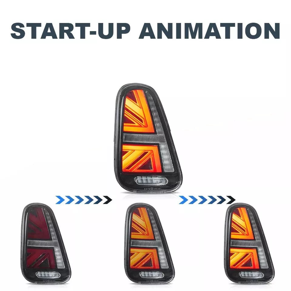 FOR MINI COOPER S R50 R52 R53 UNION JACK TAIL LIGHTS LAMP W/ANIMATION 2001-2006