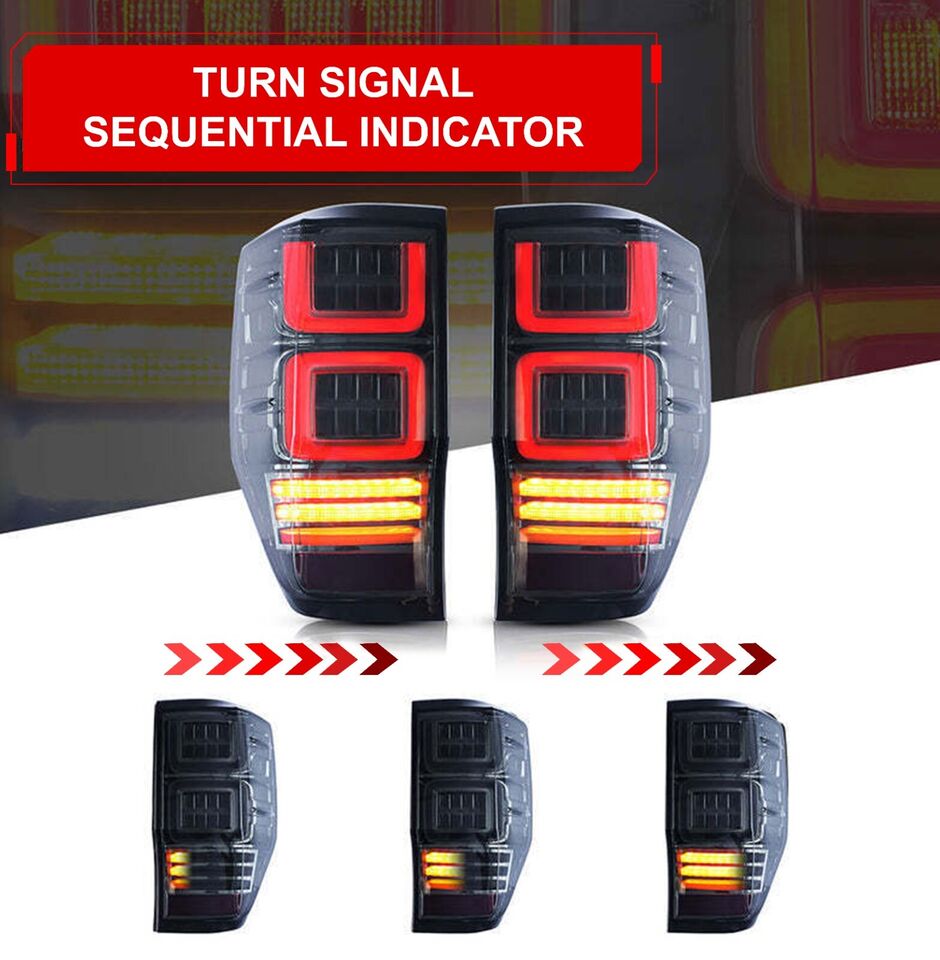 L+R PAIR LED TAIL LIGHTS FOR FORD RANGER T6 T7 T8 W/SEQUENTIAL SIGNAL 2012-2021