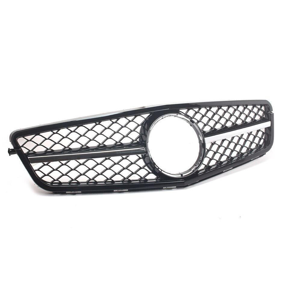 FOR MERCEDES C CLASS W204 07-15 FRONT GRILLE GRILL CHROME GLOSS BLACK AMG STYLE