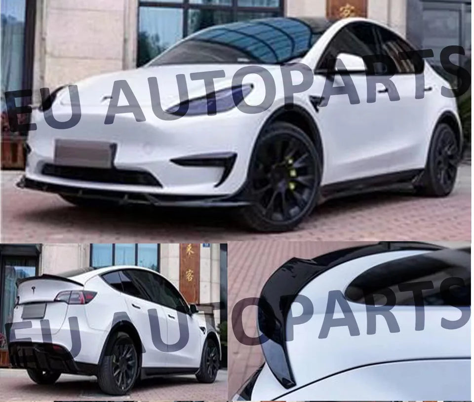 FOR TESLA MODEL Y BODYKIT BODY KIT FRONT LIP SPLITTER DIFFUSER SKIRT CARBON LOOK