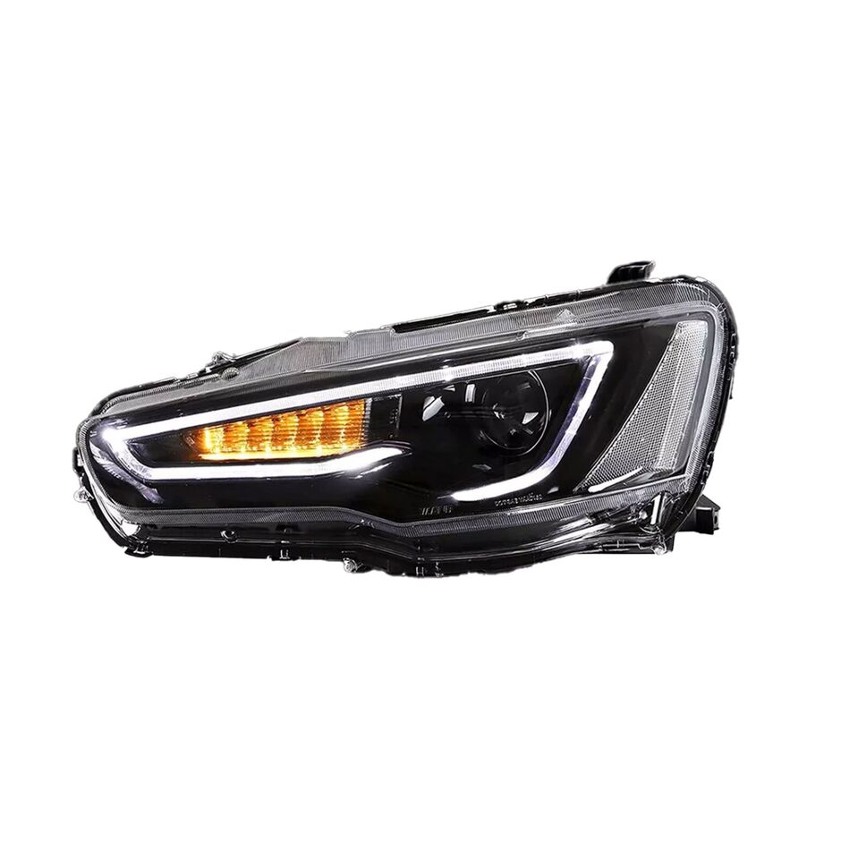 LED HEAD LIGHT LAMP FOR MITSUBISHI LANCER EVO X FULL BLACK LEFT+RIGHT 2008-2020