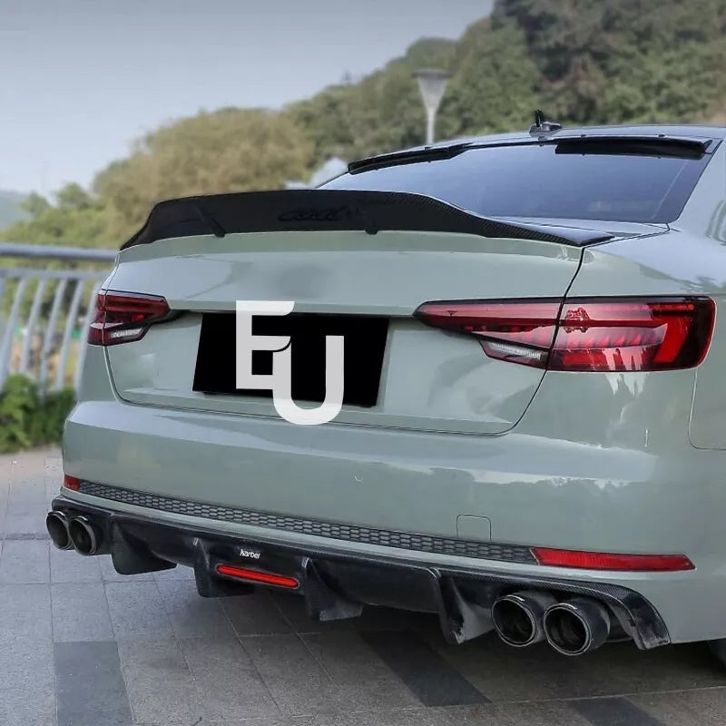 FOR AUDI A4 B9 SEDAN 2016-2020 TRUNK SPOILER WING GLOSS BLACK R STYLE