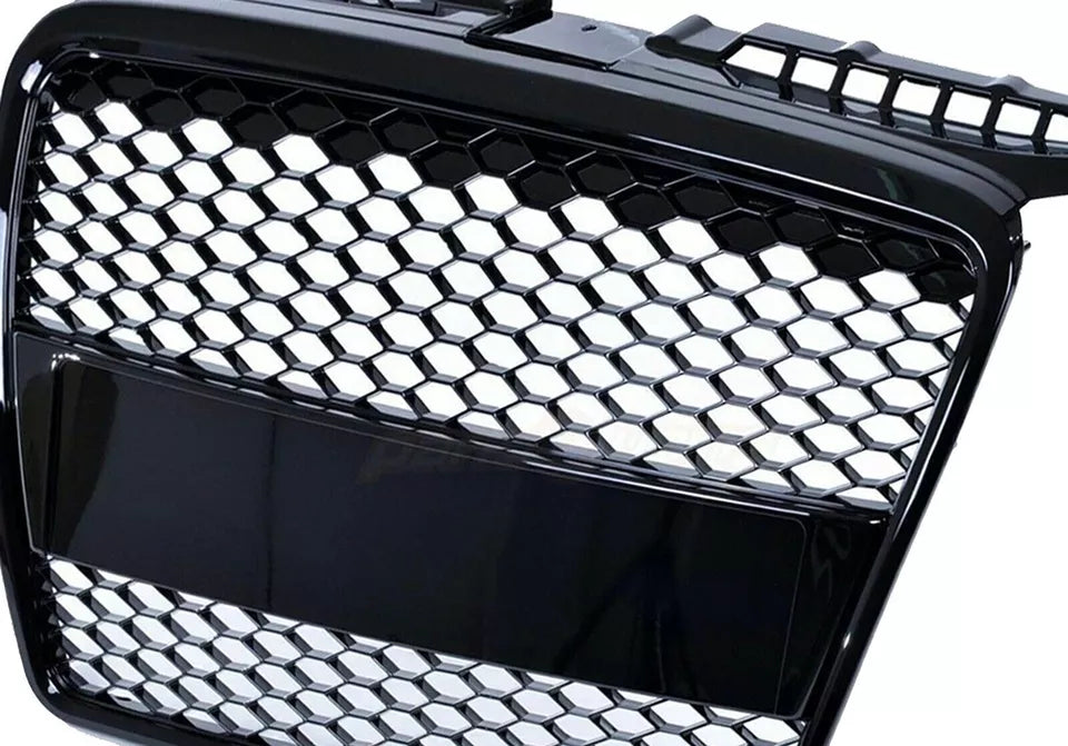 FOR AUDI A3 8P 8PA 04-07 RS STYLE GLOSS BLACK HONEYCOMB RADIATOR BUMPER GRILLE