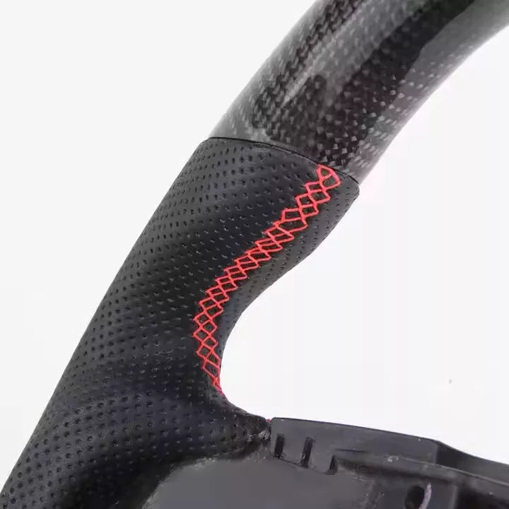 REAL CARBON FIBER LEATHER STEERING WHEEL FOR FORD RANGER RAPTOR PX2 PX3 FACELIFT