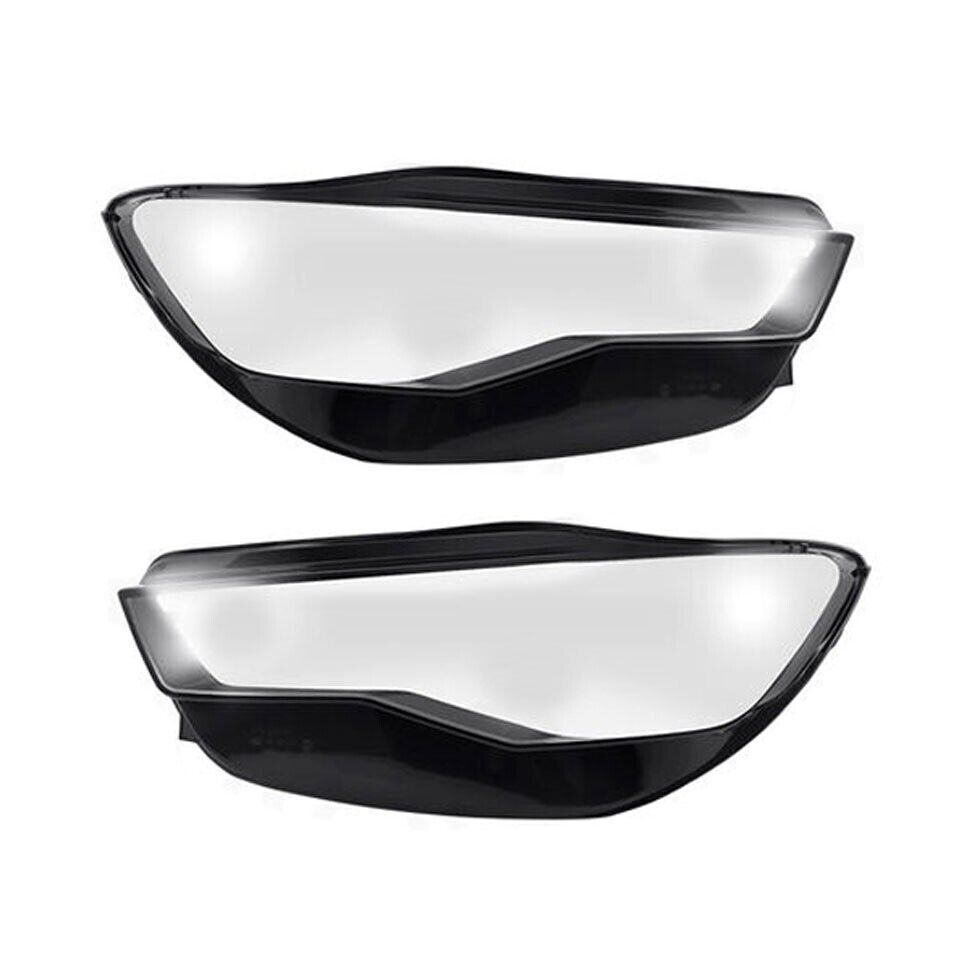 PAIR L+R HEADLIGHT LENS COVER LAMP SHADE REPLACEMENT FOR AUDI A6 C7 2015-2018