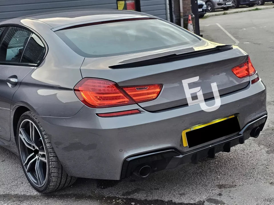 FOR BMW F06 F12 F13 M-SPORT REAR BUMPER DIFFUSER LIP SPOILER GLOSS BLK 2012-2018