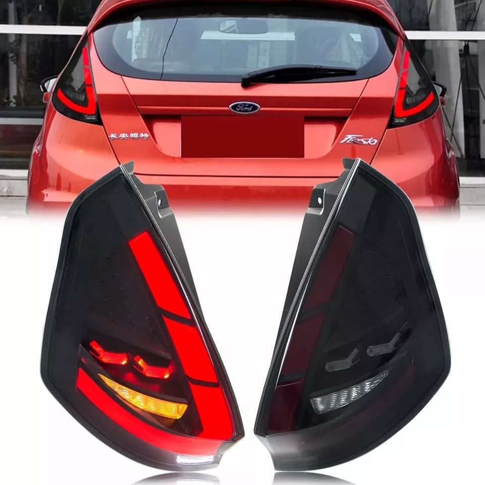 PAIR SMOKED LED TAIL LIGHTS FOR FORD FIESTA HATCHBACK SE ST W/DYNAMIC 2008-2019