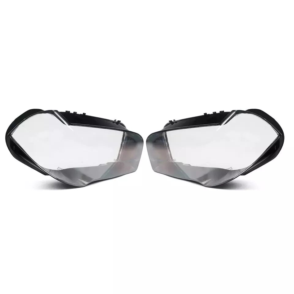 PAIR FRONT HEADLIGHT LENS REPLACEMENT COVER LEFT RIGHT FOR BMW X3 E83 2004-2010