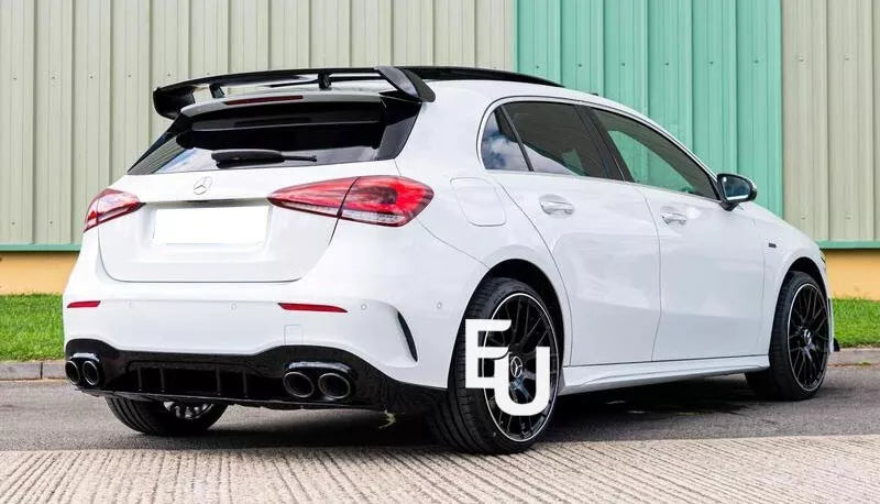 REAR BOOT SPOILER ROOF AMG STYLE FOR MERCEDES A CLASS W177 A45 2018+ GLOSS BLACK