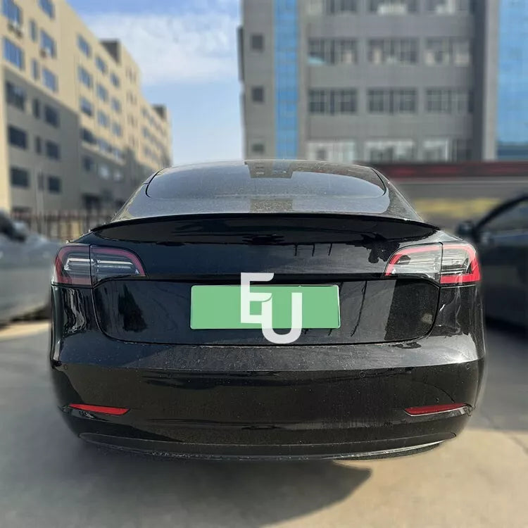 FOR TESLA MODEL 3 5Y REAR BOOT TRUNK SPOILER LIP WING GLOSS BLACK 100% OEM STYLE