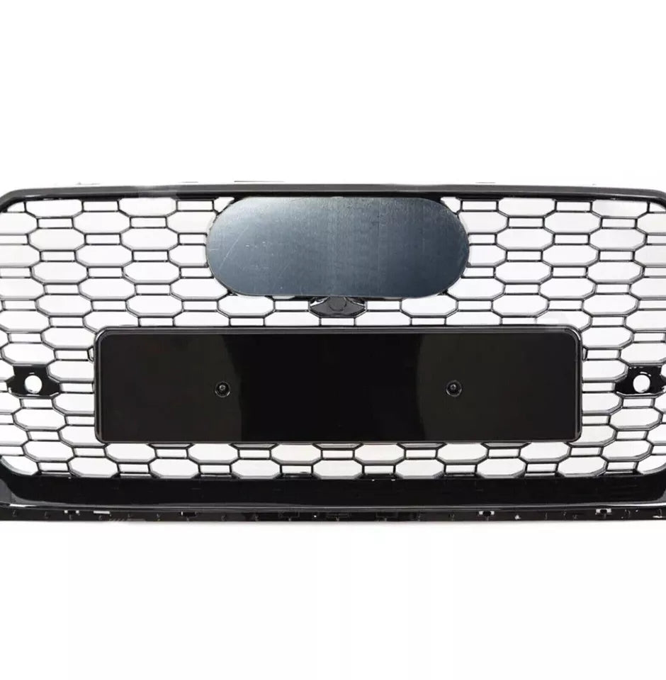 GLOSS BLACK HONEYCOMB RADIATOR BUMPER GRILLE  FOR AUDI A5 S5 F5 RS STYLE 2016-20