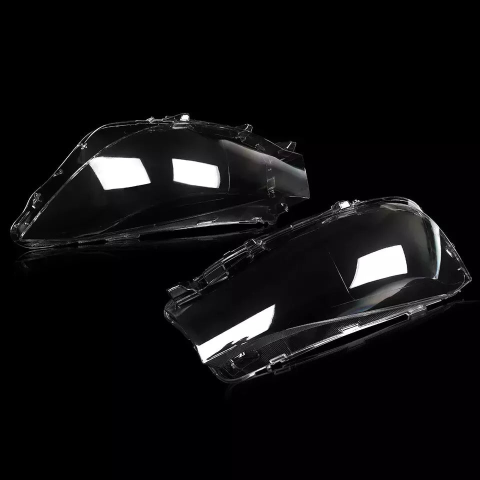 PAIR FOR BMW 3 GT F34 16-20 LCI HEADLIGHT HEADLAMP PLASTIC LENS COVER LEFT+RIGHT