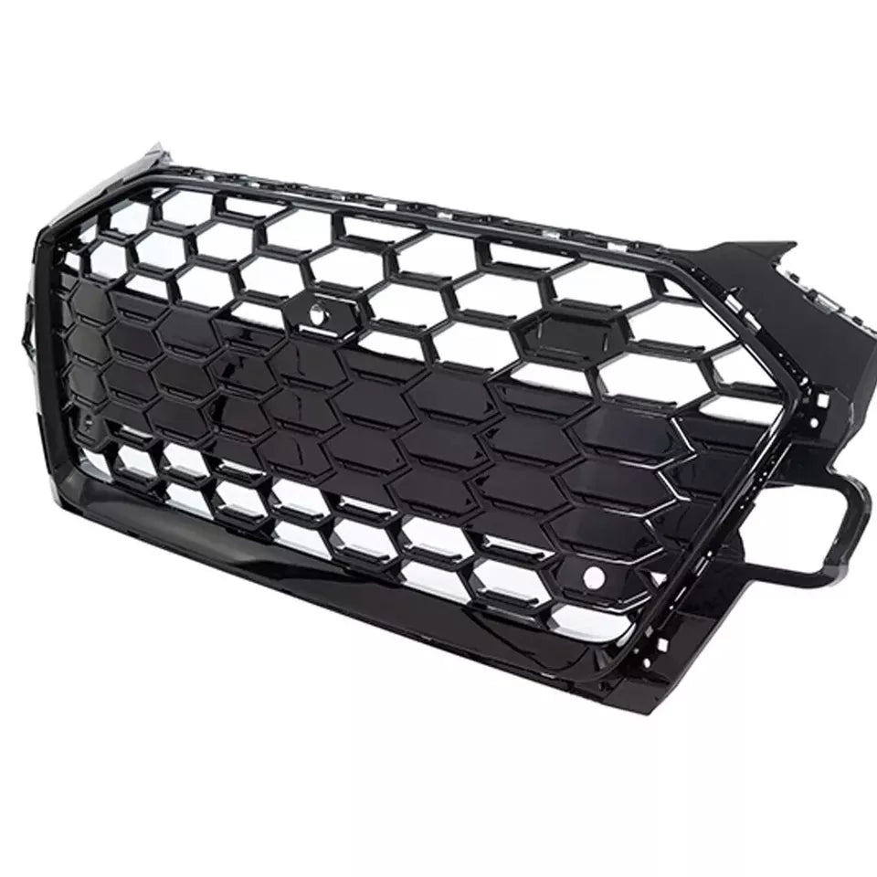 FOR AUDI A4 S4 B9.5 GRILLE RS STYLE HONEYCOMB RADIATOR BUMPER GLOSS BLACK 19-23