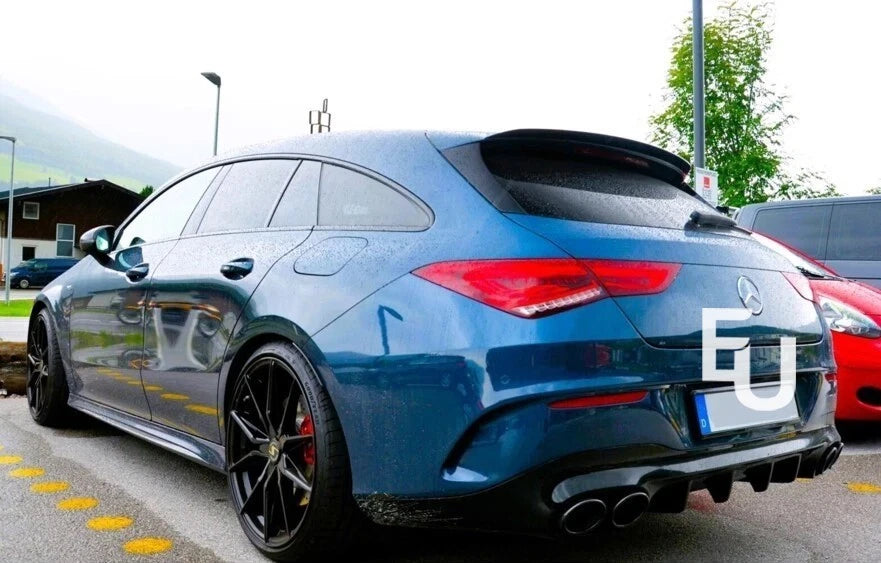 REAR ROOF SPOILER LIP FOR MERCEDES CLA CLASS X118 SHOOTING BRAKE GLOSS BLACK 20+
