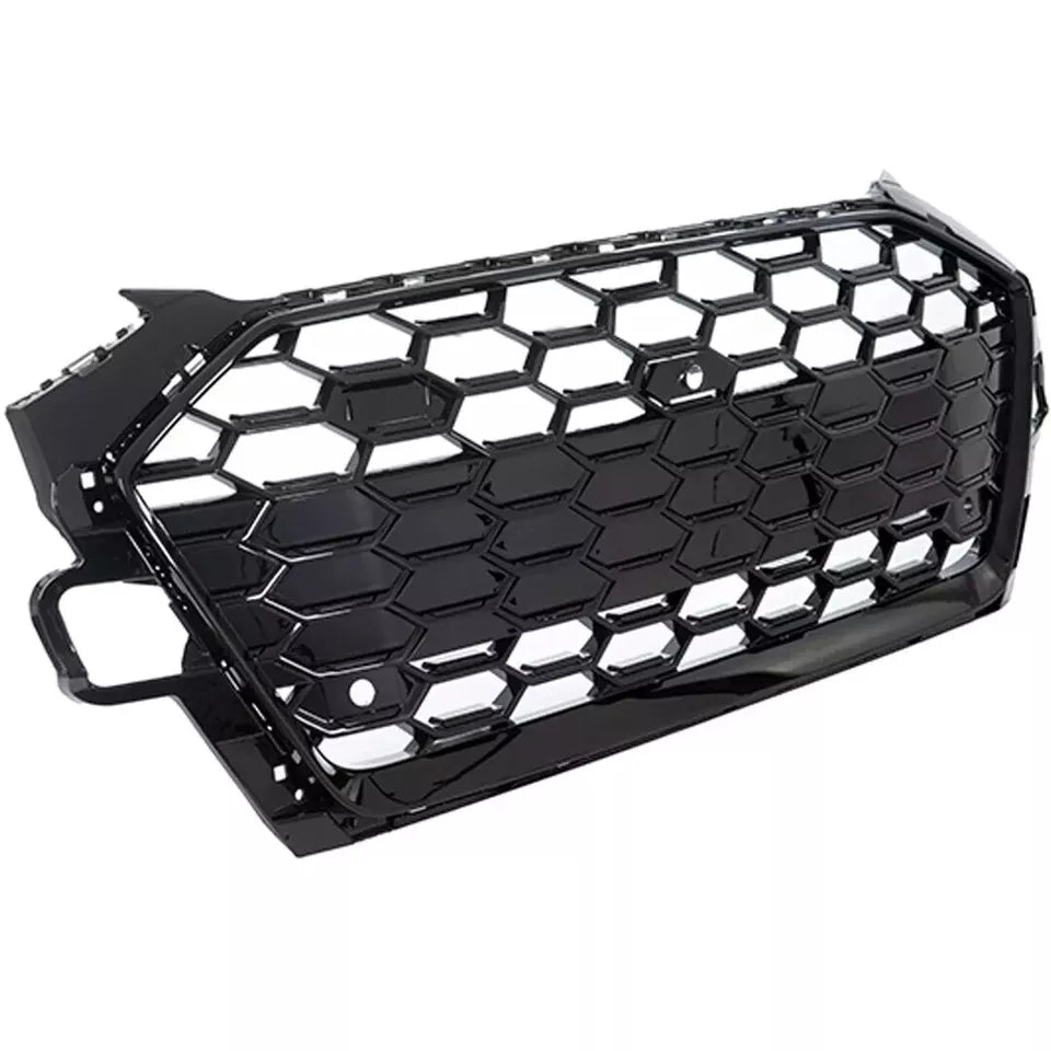 FOR AUDI A4 S4 B9.5 GRILLE RS STYLE HONEYCOMB RADIATOR BUMPER GLOSS BLACK 19-23