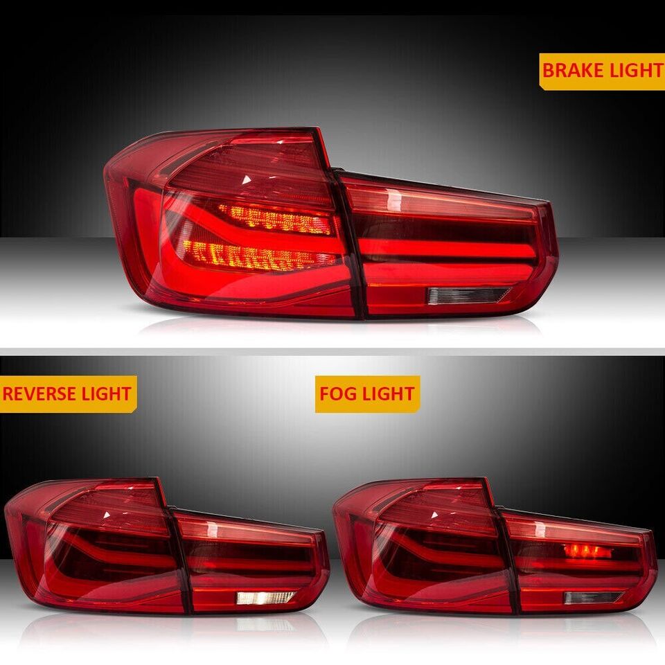 PAIR LED LCI RED REAR LIGHTS FOR BMW 3 SERIES M3 F30 F80 2012-2018 BRAKE LAMPS