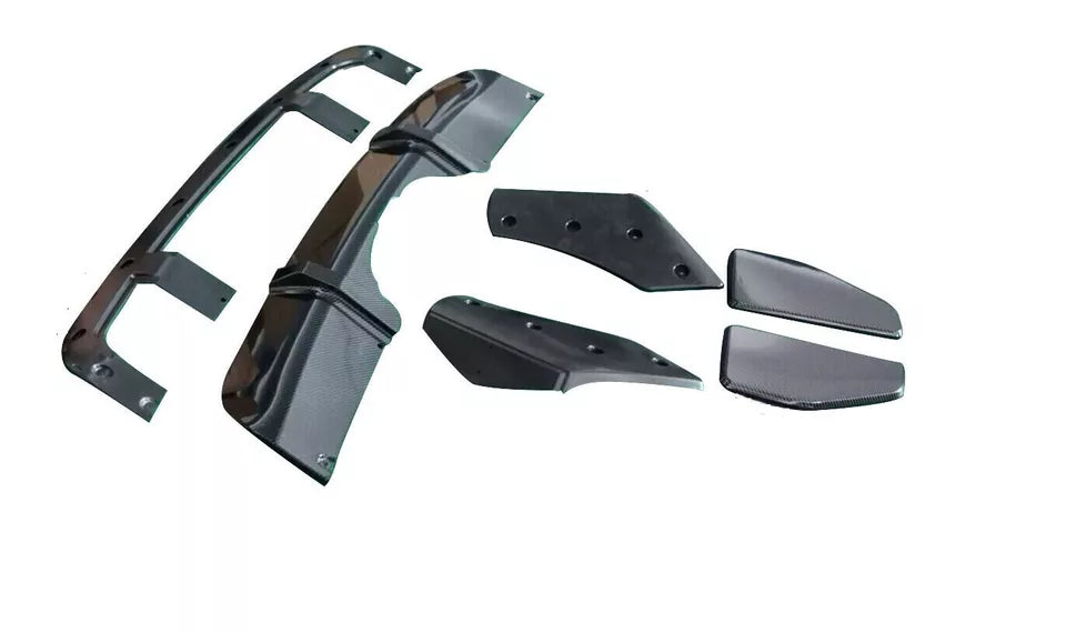 FOR BMW X5 F15 M SPORT REAR DIFFUSER LIP SPLITTER VALANCE CARBON LOOK 2013-2018