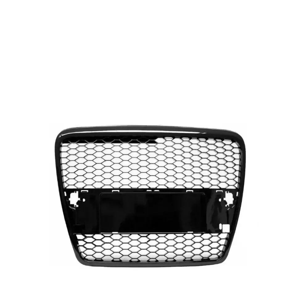 RS6 STYLE HONEYCOMB SPORT BADGELESS BLACK GRILL GRILLE FOR AUDI A6 C6 4F 04-11