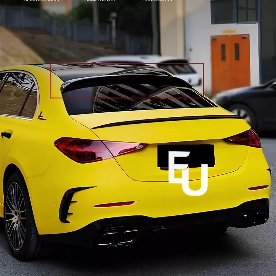 FOR MERCEDES W206 C CLASS REAR ROOF SPOILER LIP WING GLOSS BLACK 2021+