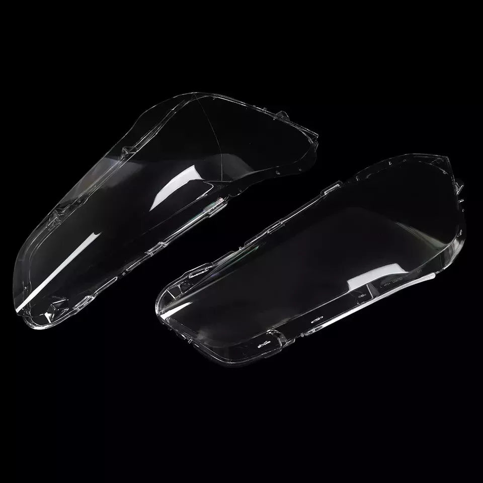 PAIR L+R SIDE FRONT HEADLIGHT LENS COVERS REPLACEMENT FOR BMW X1 F48 2016-2018