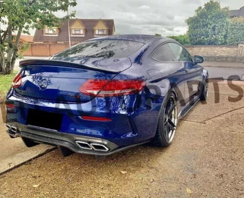 MERCEDES C CLASS C205 COUPE AMG REAR BOOT SPOILER PSM STYLE GLOSS BLACK 15+