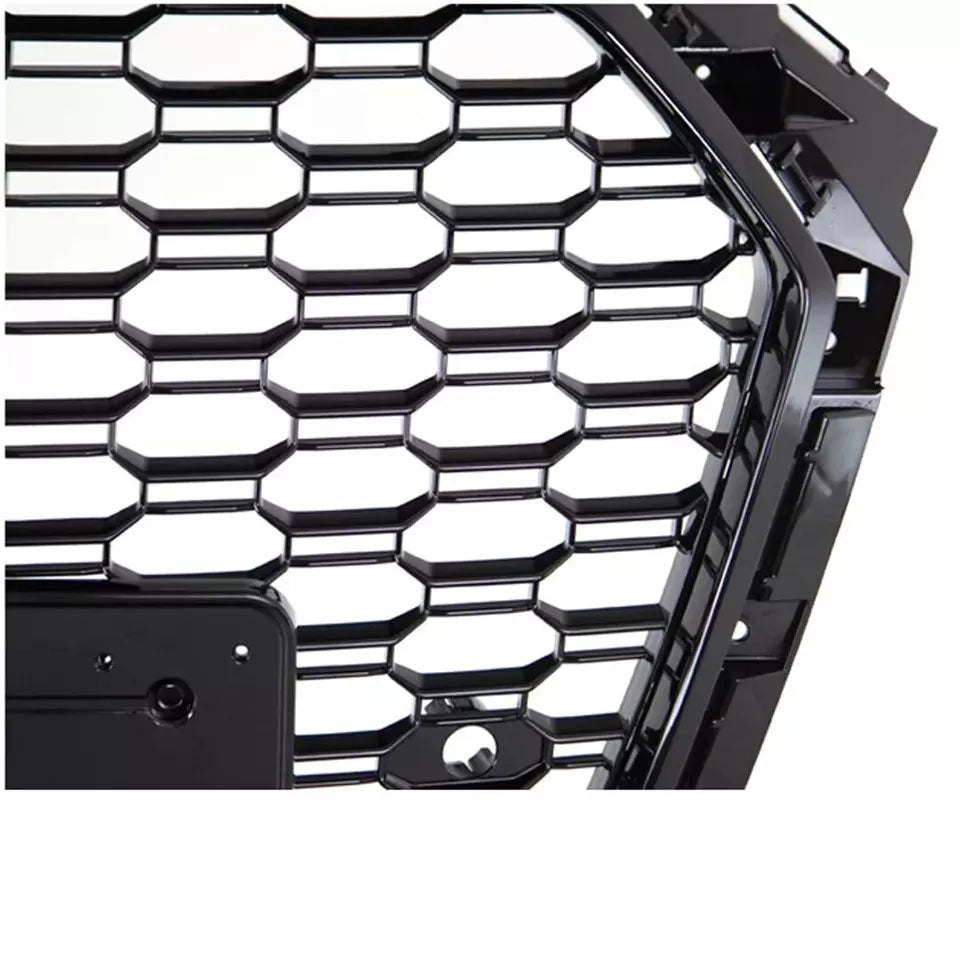 FOR AUDI A4 S4 B9 15-2019 RS STYLE GRILLE GLOSS BLACK HONEYCOMB RADIATOR BUMPER