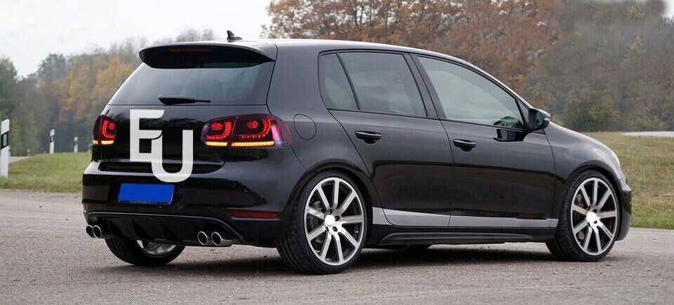 PAIR RIGHT LEFT LED TAIL LIGHTS LAMP FOR VW GOLF MK6 GTI R 08-13 RED SMOKED REAR