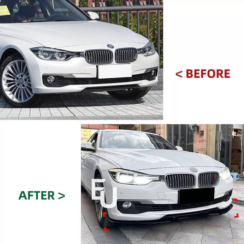 FOR BMW 3 SERIES F30 F31 STANDARD MODEL FRONT SPLITTER LIP GLOSS BLACK 2012-2019
