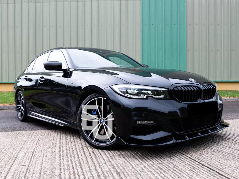 FOR BMW 3 SERIES G20 G21 FRONT SPLITTER LIP VALANCE SPOILER SPLITTER GLOSS BLACK