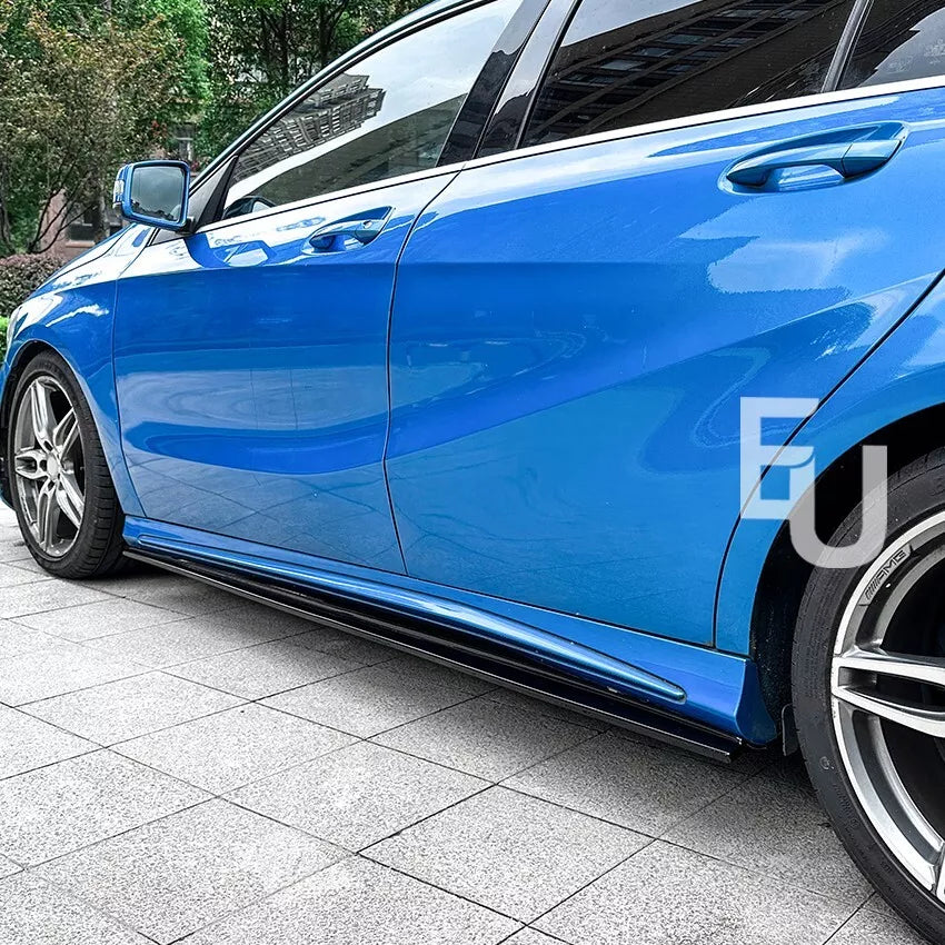 FOR MERCEDES A CLASS W176 CLA C117 SIDE SKIRT HATCHBACK AMG LINE EXTENSION BLADE