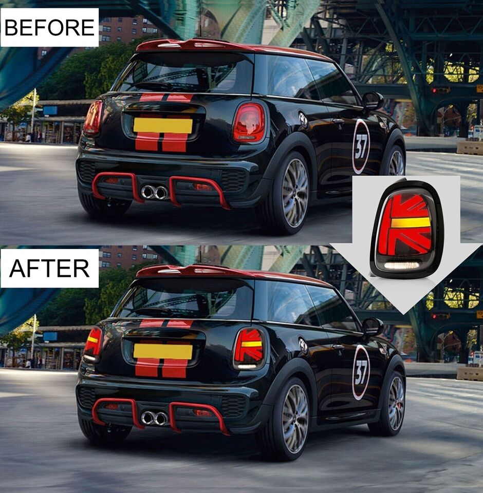 PAIR LED TAIL LIGHTS FOR MINI COOPER F55 F56 F57 2014-2022 UNION JACK REAR LAMP