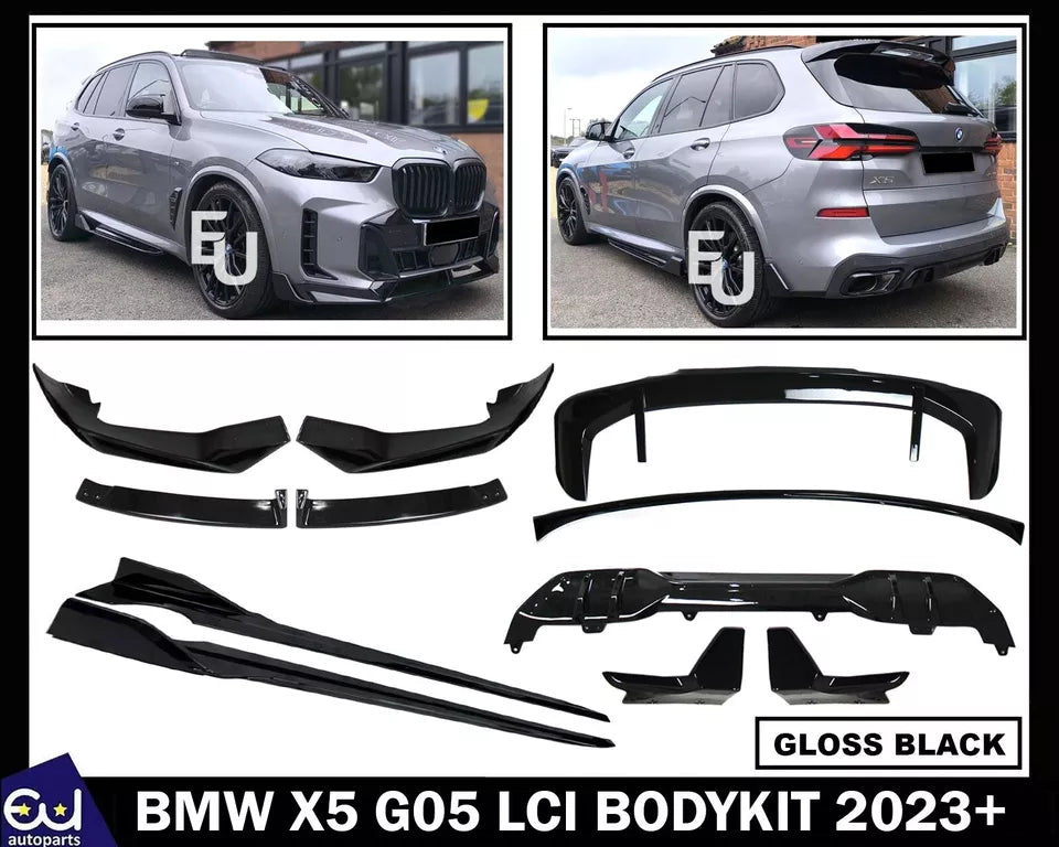FOR BMW X5 G05 LCI 2023+ AERO BODYKIT BODY KIT REAR DIFFUSER GLOSS BLACK M SPORT