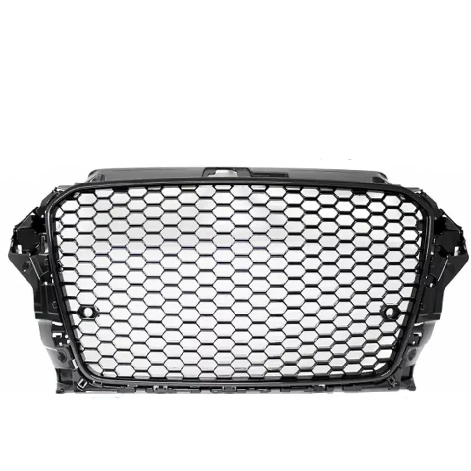 FOR AUDI A3 S3 8V 13-2015 RS STYLE GRILLE GLOSS BLACK HONEYCOMB RADIATOR BUMPER