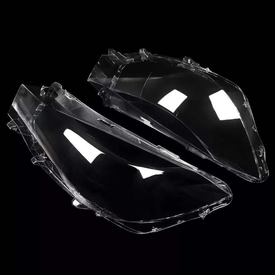 PAIR FOR BMW 3 GT F34 16-20 LCI HEADLIGHT HEADLAMP PLASTIC LENS COVER LEFT+RIGHT