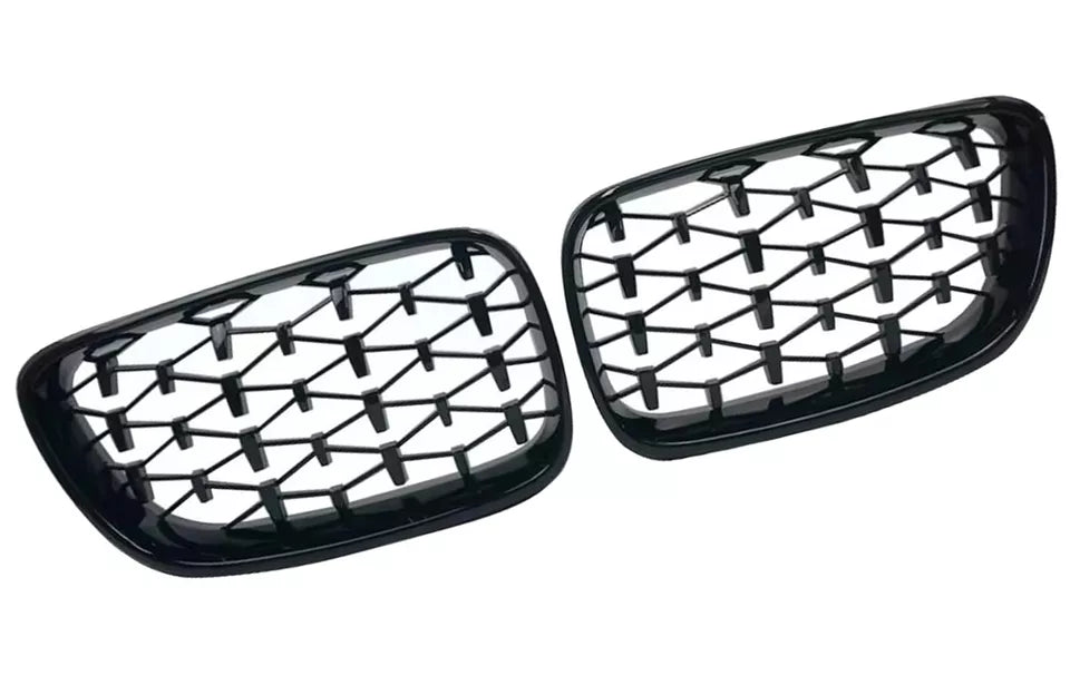 FOR BMW 2 SERIES F22 F23 FRONT KIDNEY DIAMOND GRILL GRILLE GLOSS BLACK 14-18