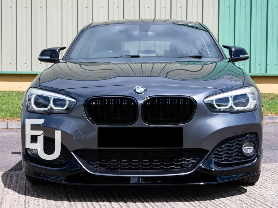 FOR BMW 1 SERIES F20 F21 M SPORT LCI 2 PC FRONT SPLITTER LIP GLOSS BLACK 2015+