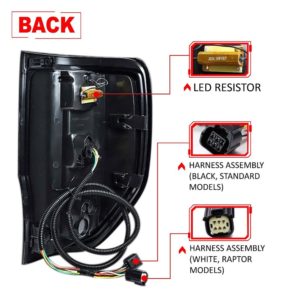 L+R PAIR LED TAIL LIGHTS FOR FORD RANGER T6 T7 T8 W/SEQUENTIAL SIGNAL 2012-2021