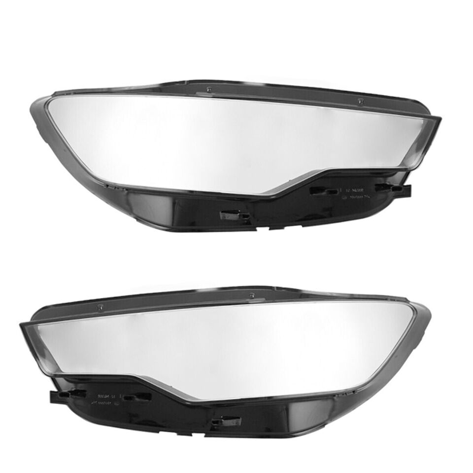 PAIR HEADLIGHT LENS COVER HEADLAMP SHELL LAMP SHADE FOR AUDI A6 C7 2011-2014
