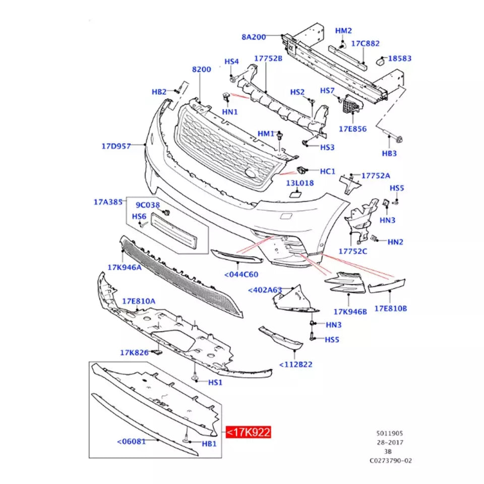 FOR RANGE ROVER VELAR L560 LOWER GUARD PLATE BUMPER TRAILER COVER 2017-2022