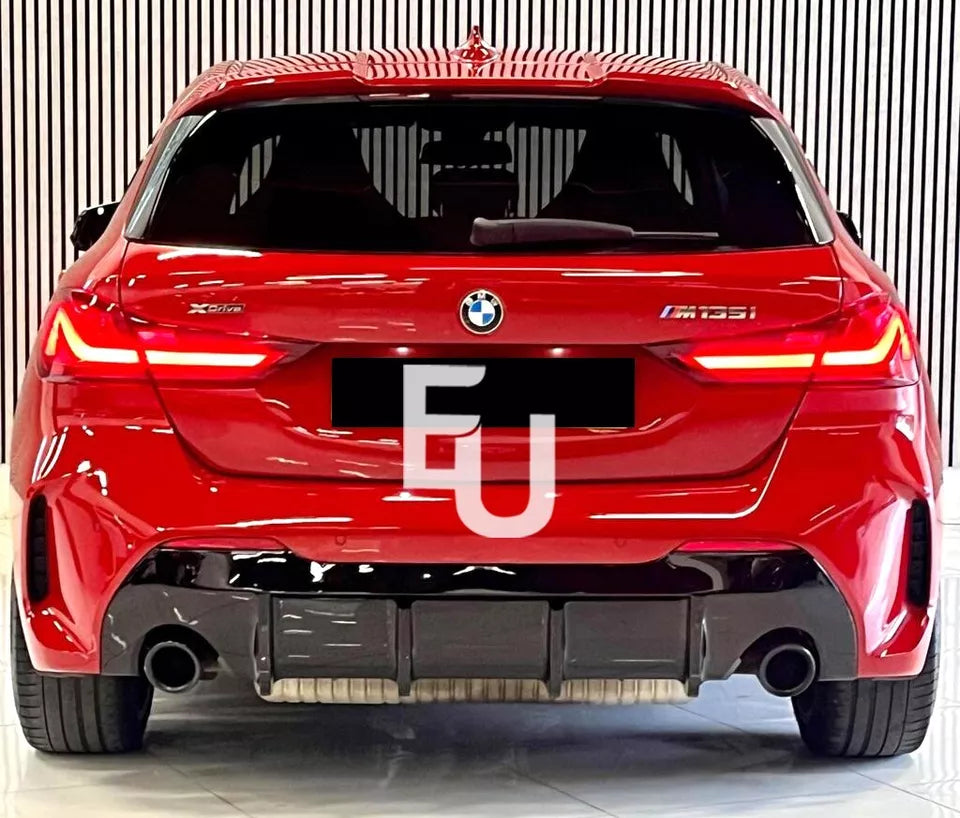 REAR DIFFUSER FOR BMW 1 SERIES F40 M SPORT DAUL EXHAUST 135I GLOSS BLACK 2019+