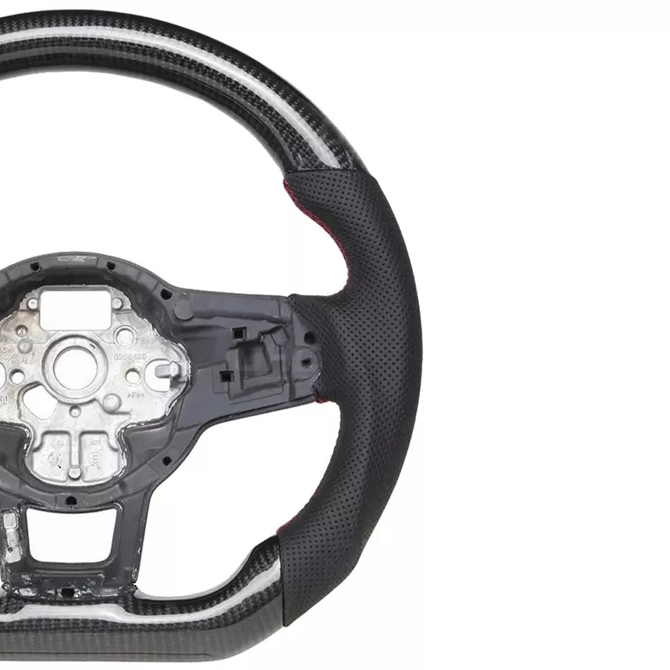 FOR VW GOLF MK7 MK8 GTI GTD R SCIROCCO 2014+ CARBON FIBER LEATHER STEERING WHEEL
